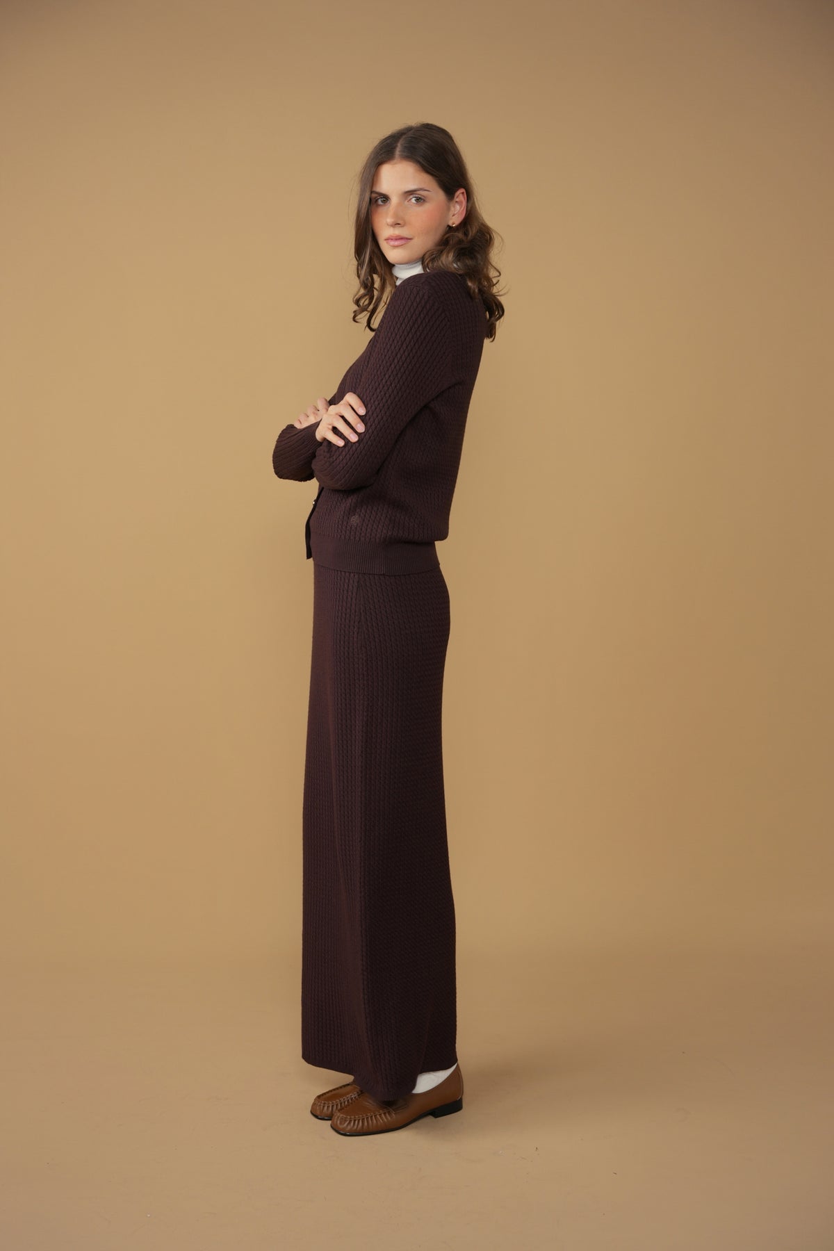 point twisted cable skirt