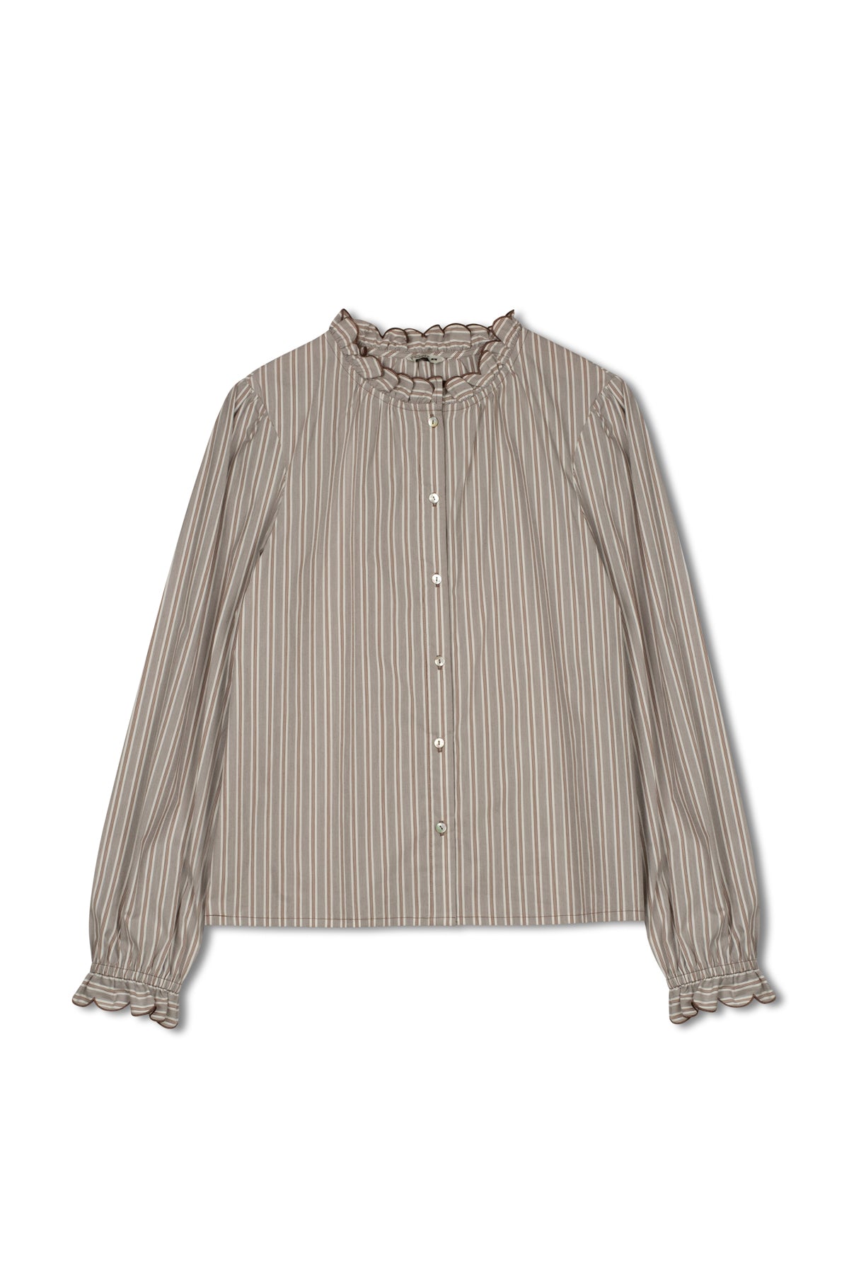 point ruffle blouse