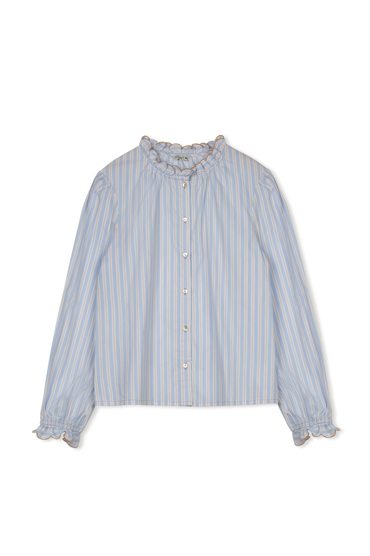 point ruffle blouse