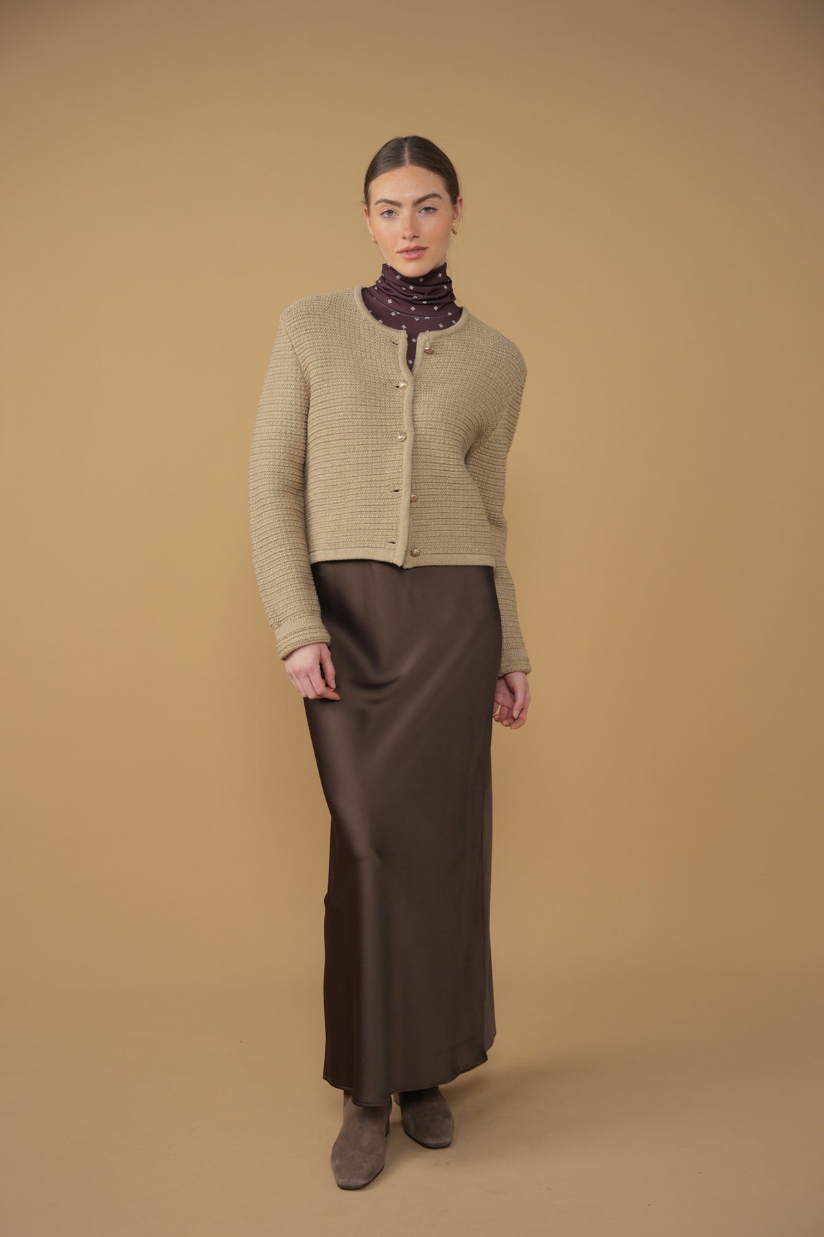 point satin a-line slip skirt