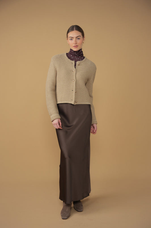 point satin a-line slip skirt