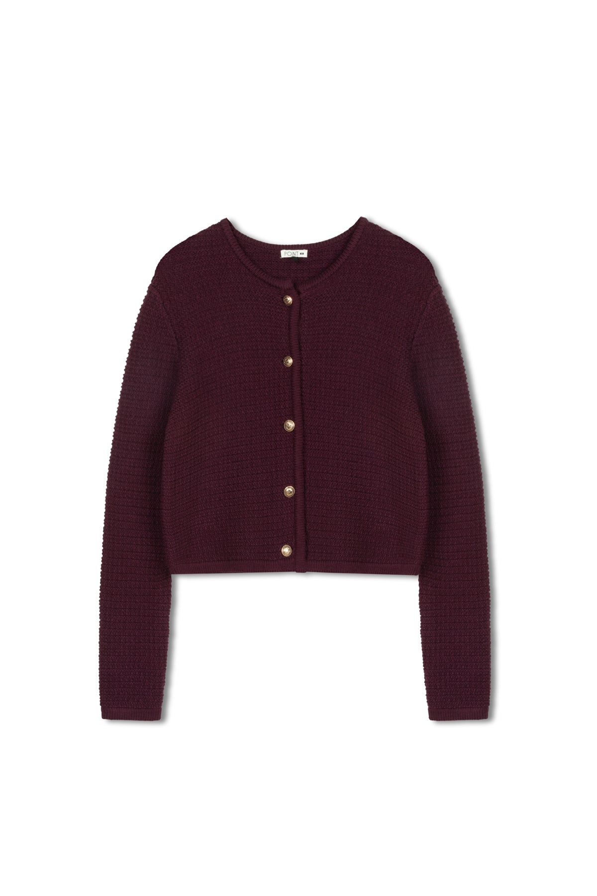 point boxy knit cardigan