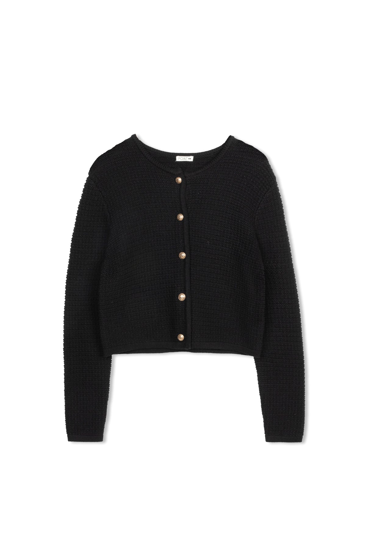 point boxy knit cardigan
