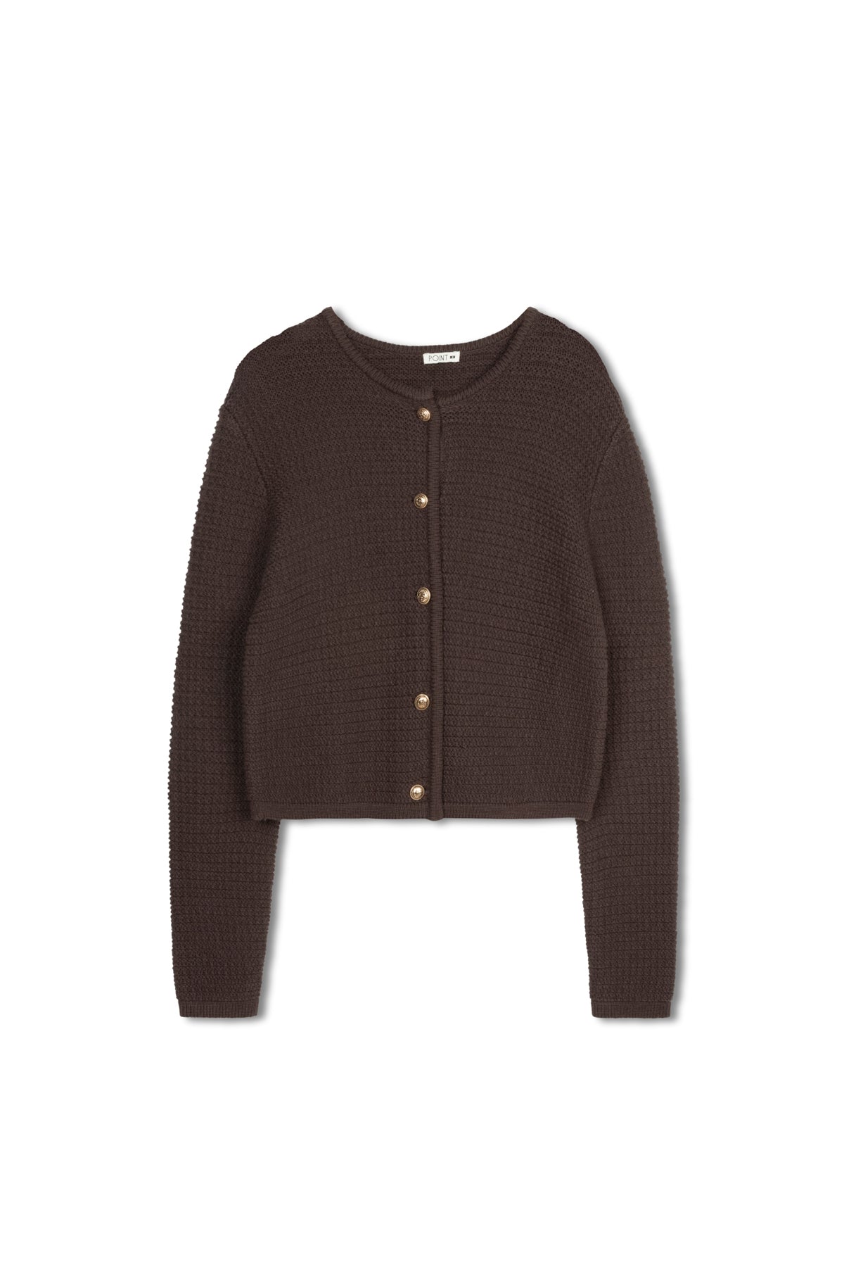 point boxy knit cardigan