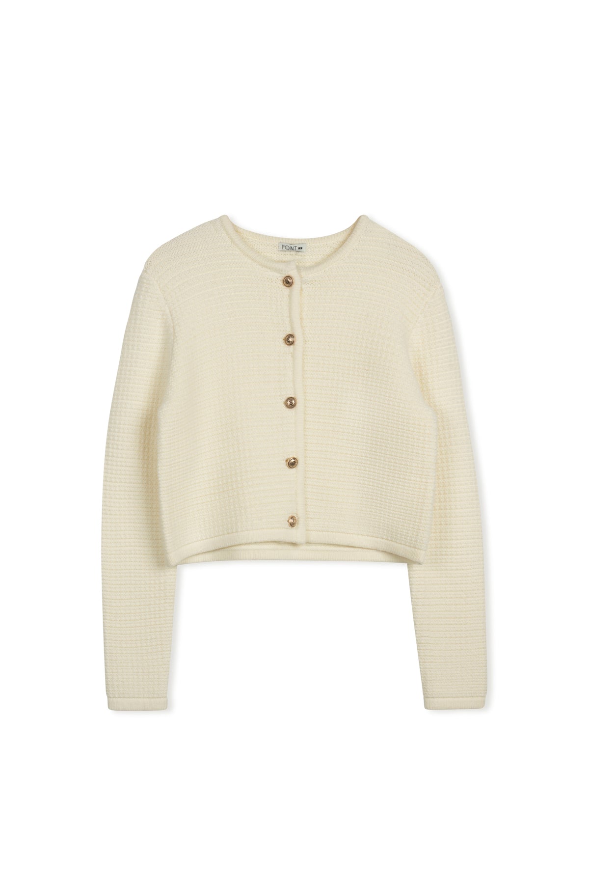 point boxy knit cardigan