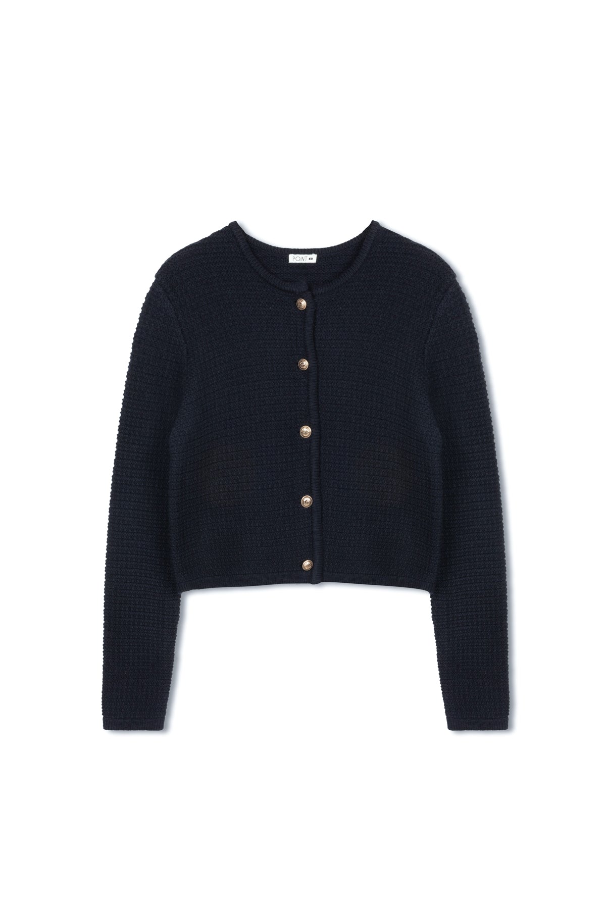 point boxy knit cardigan