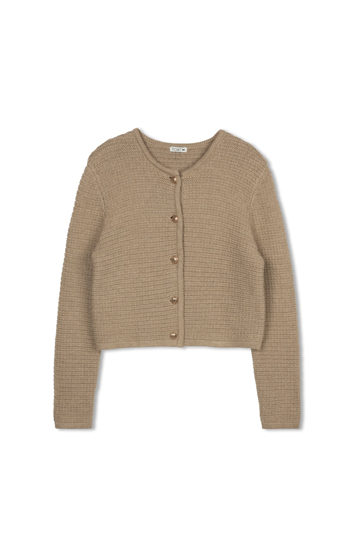 point boxy knit cardigan
