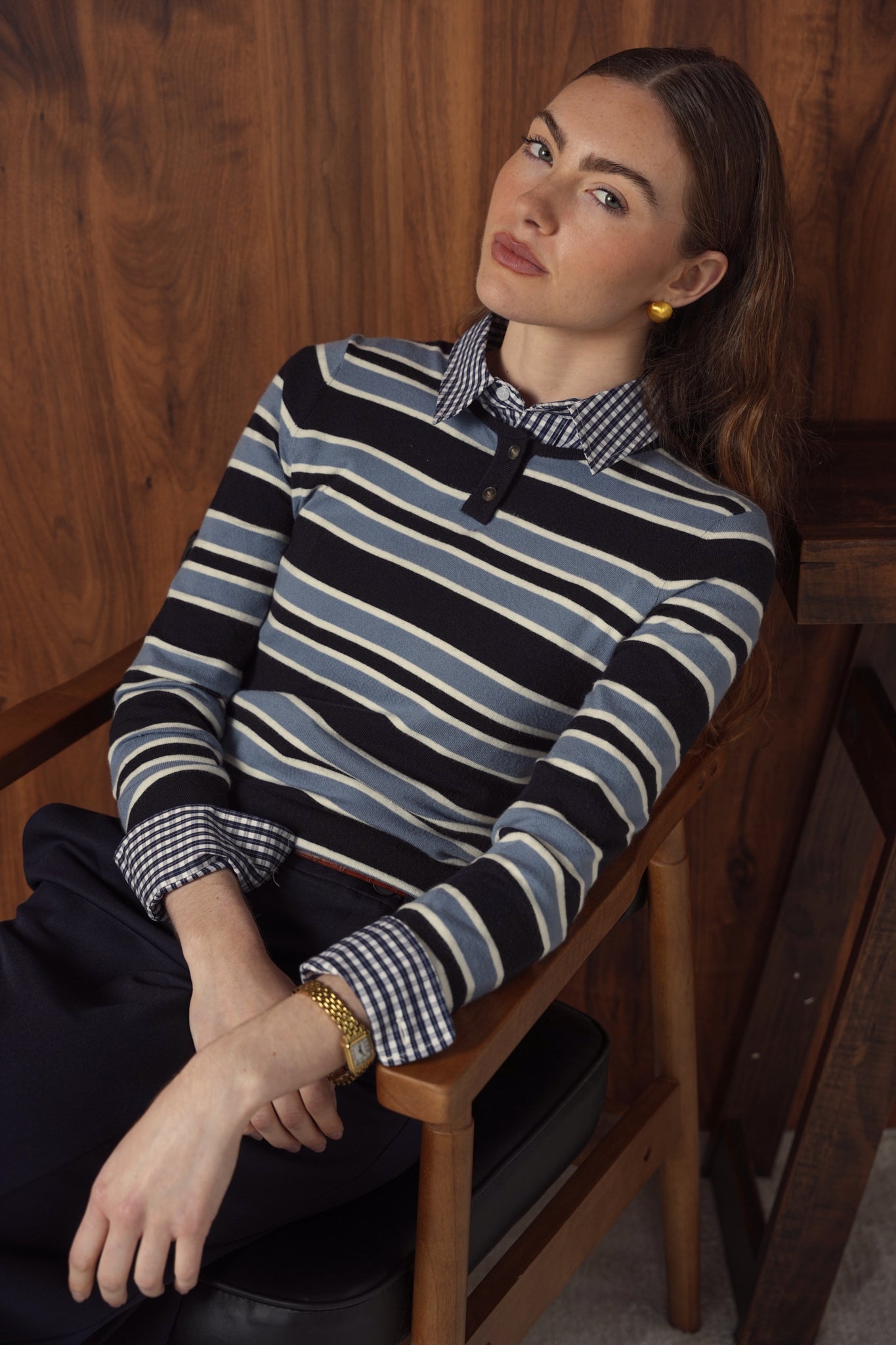 point striped henley