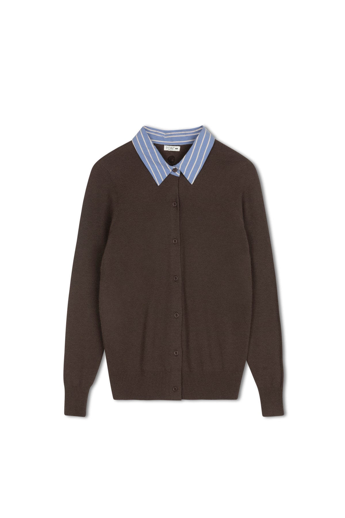 point collared cardi