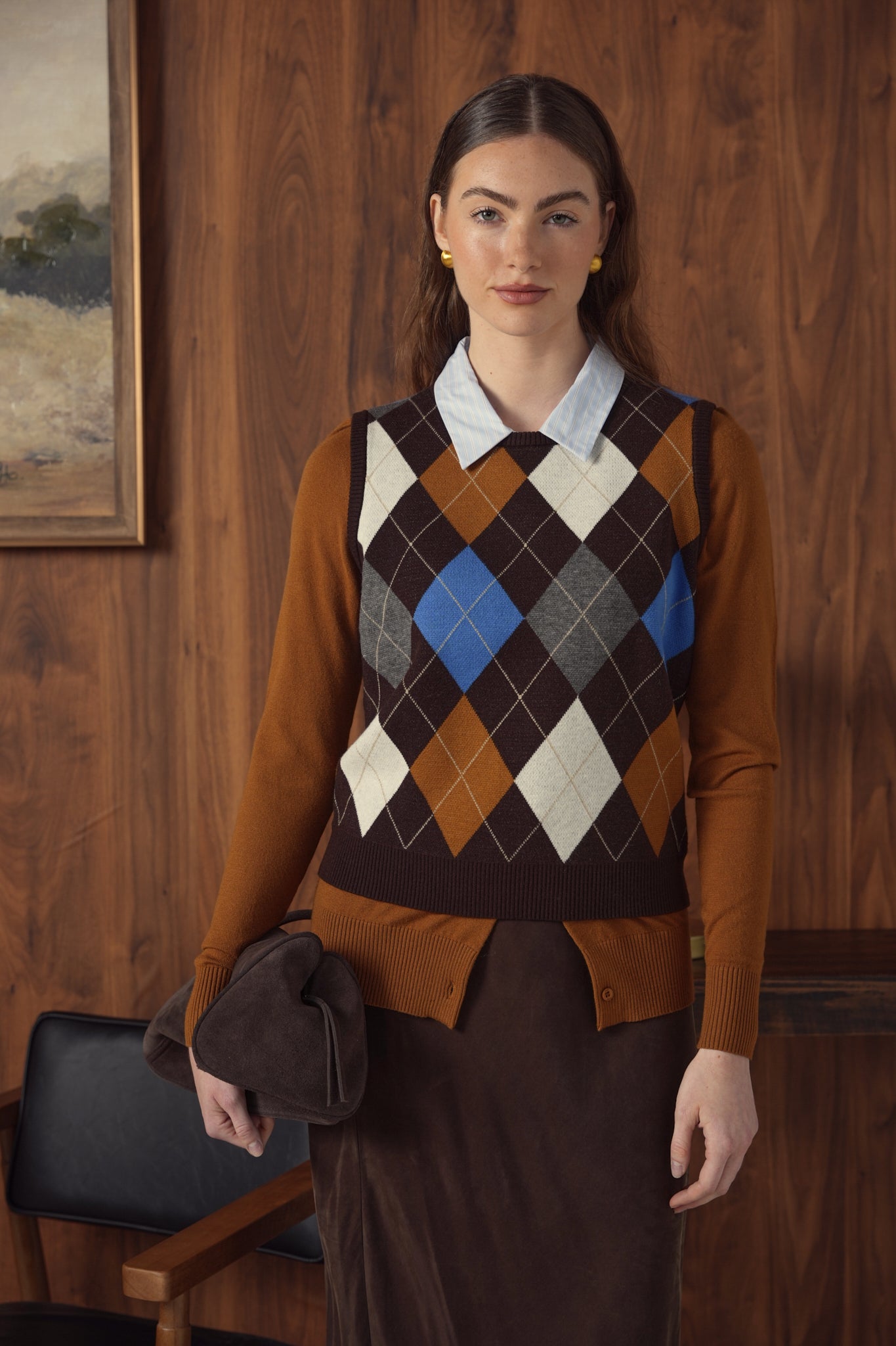 point argyle  vest