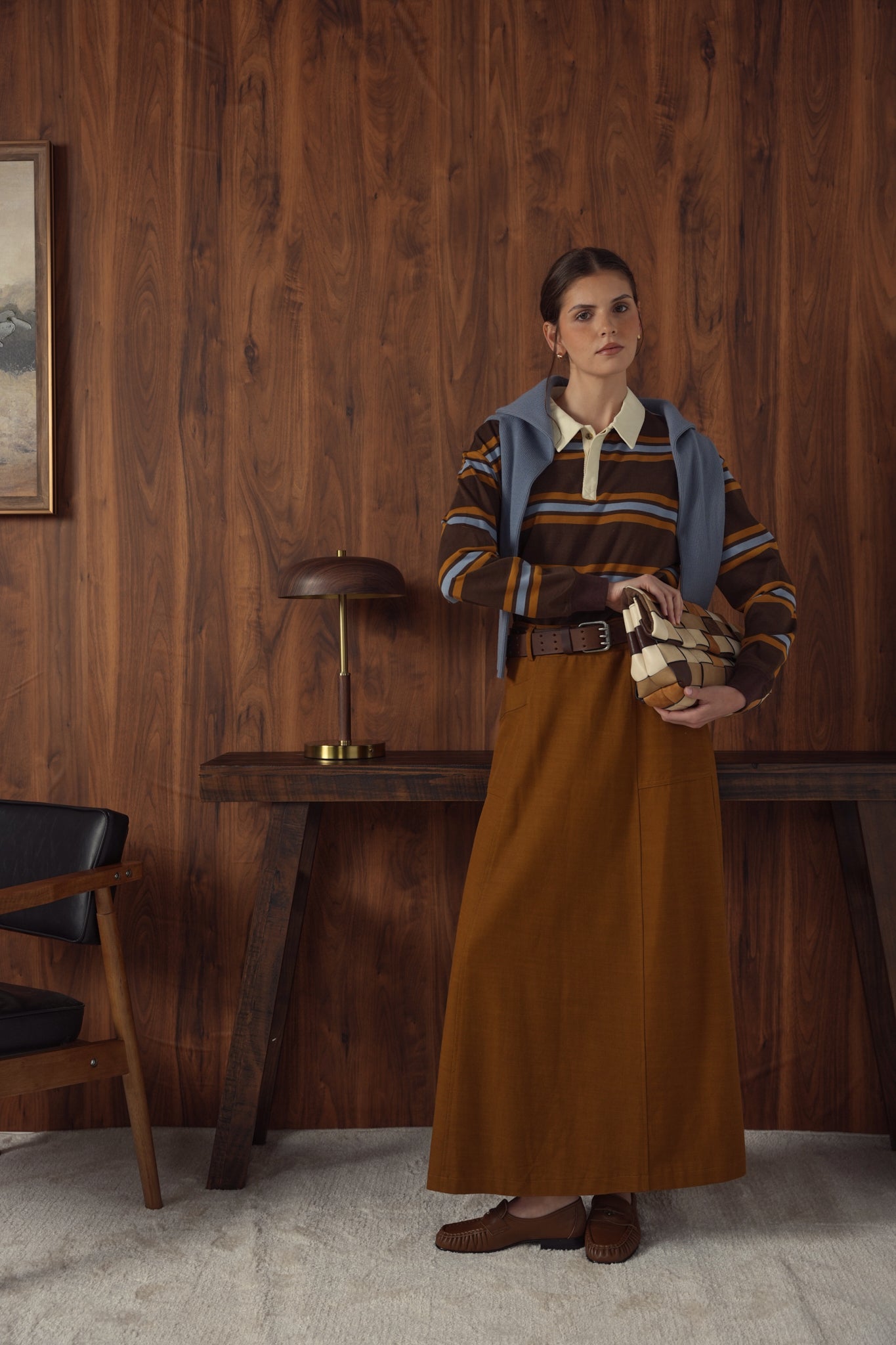 point twill cargo skirt