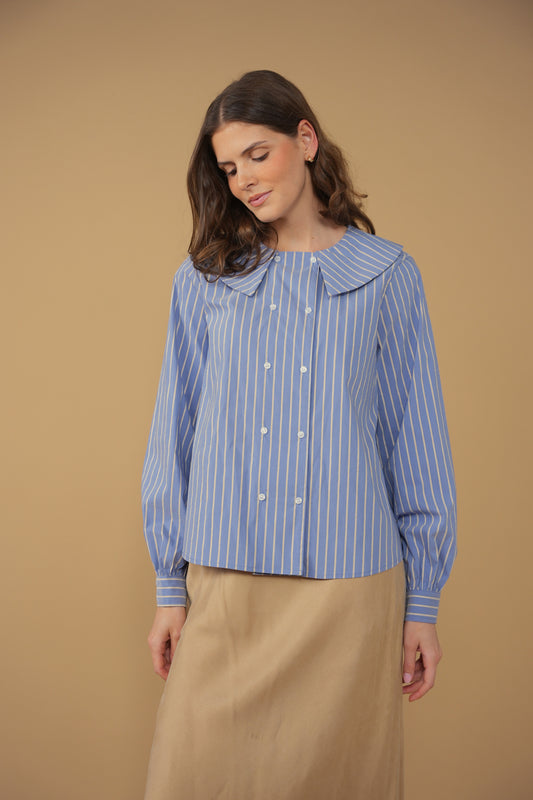 point double breasted button up