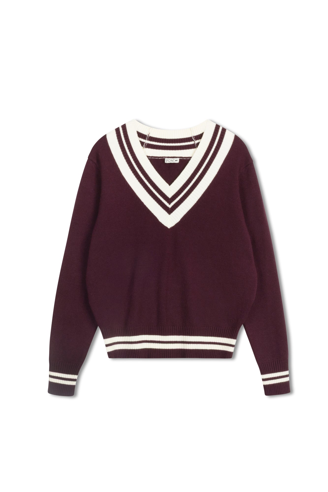 point preppy v-neck sweater
