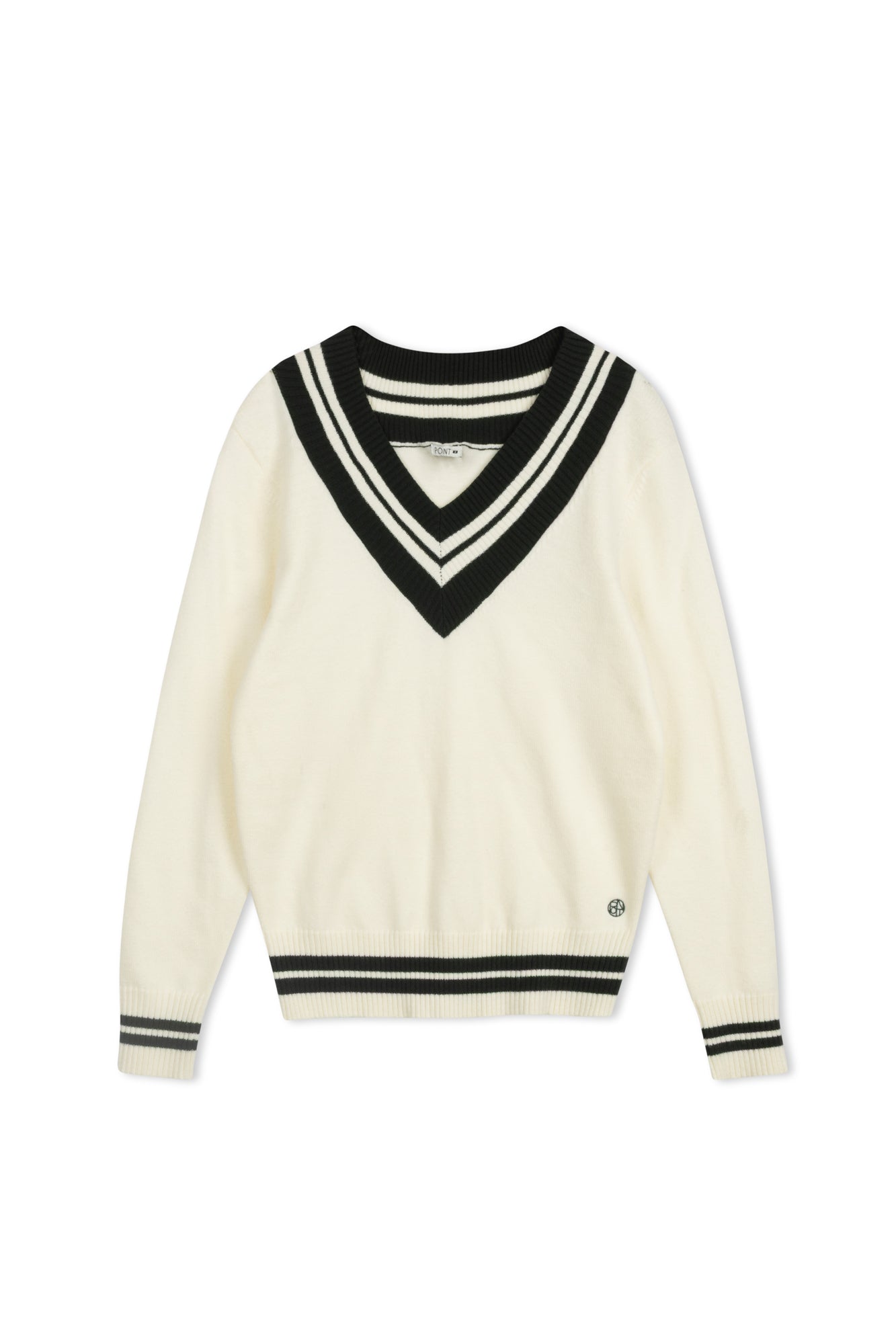 point preppy v-neck sweater
