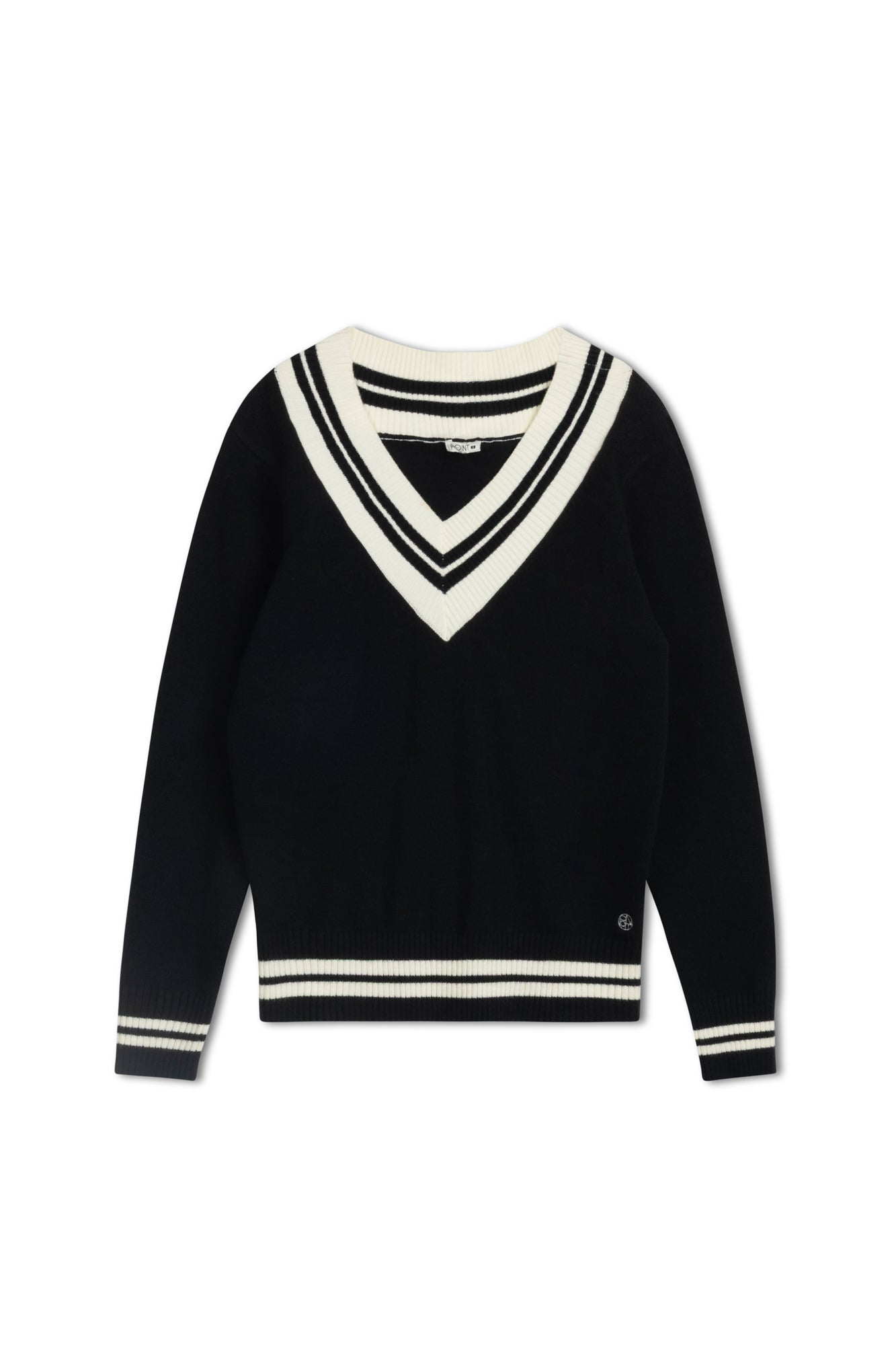 point preppy v-neck sweater