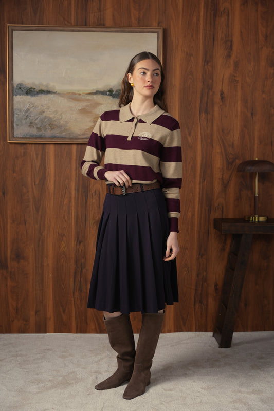 point short pleated skirt