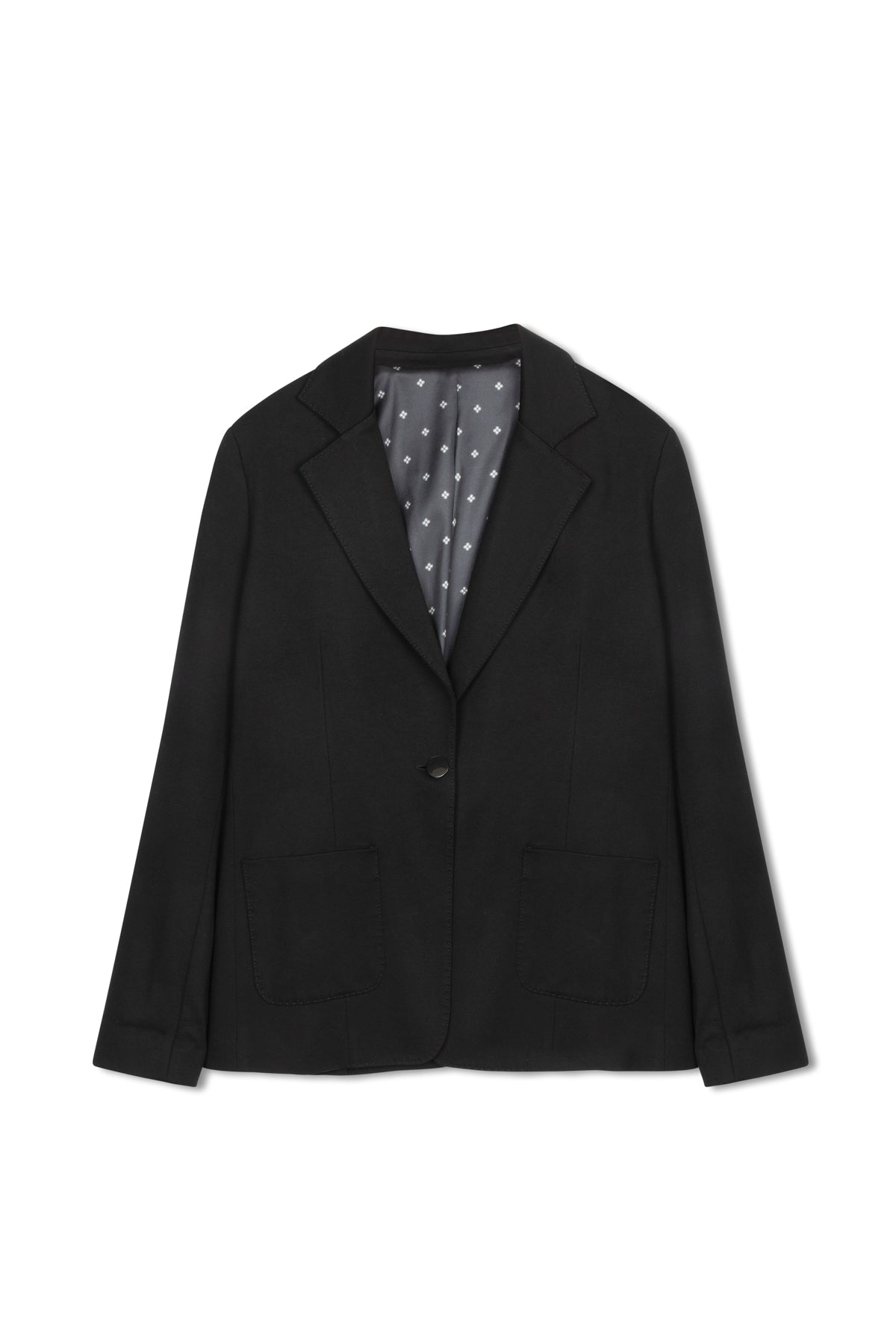 point relaxed knit blazer