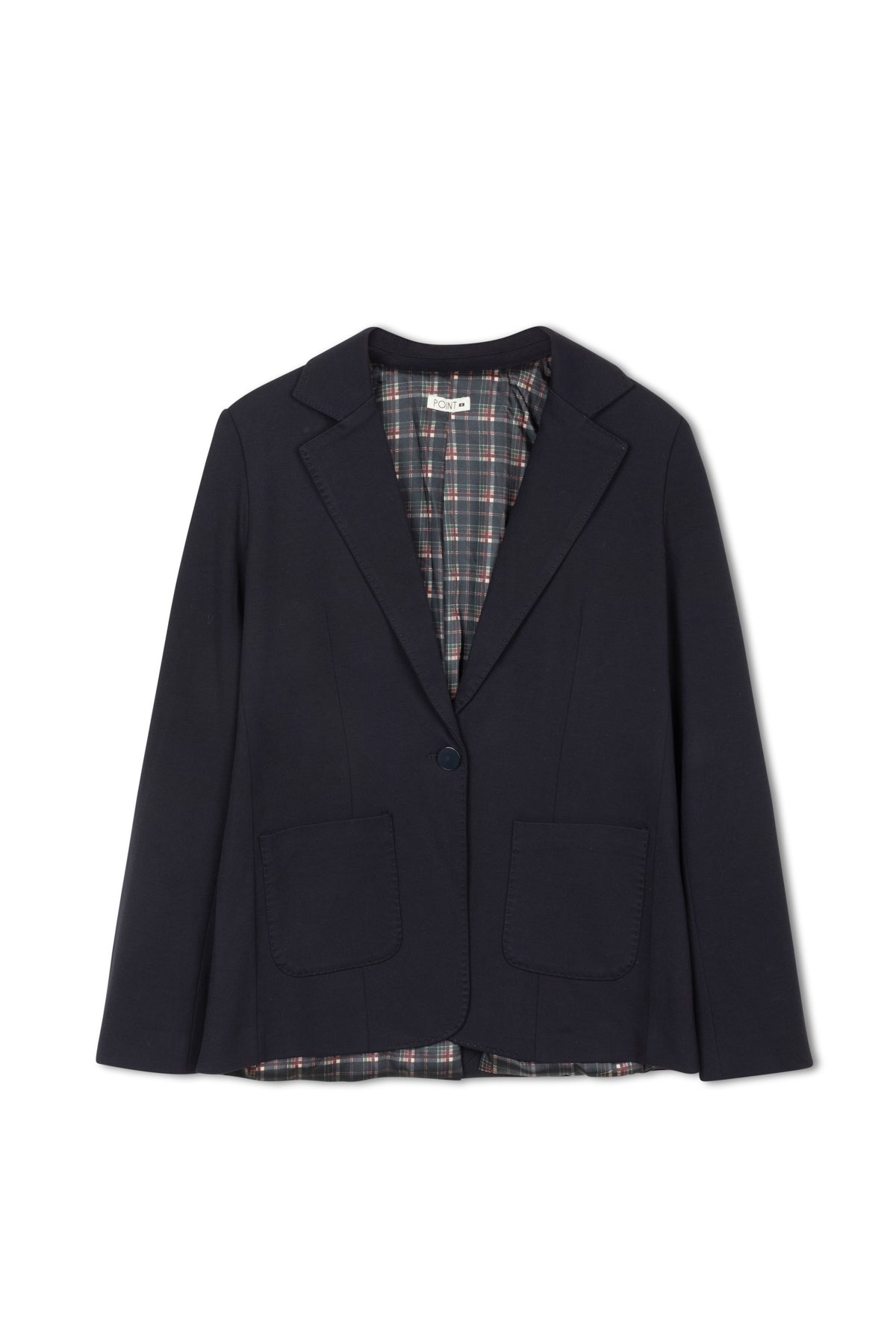 point relaxed knit blazer