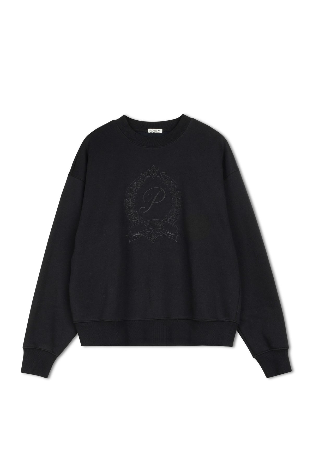 point embroidered sweatshirt