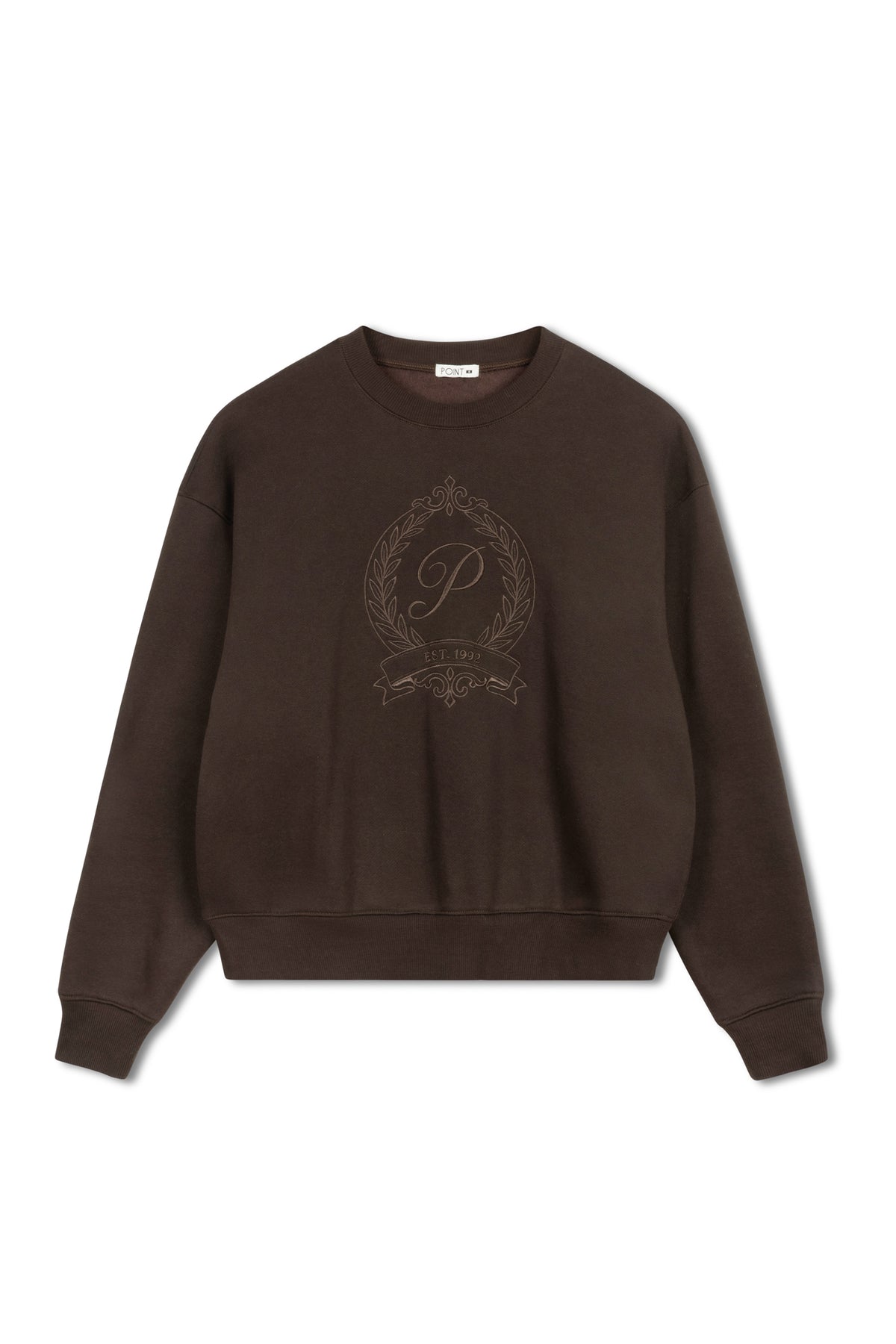 point embroidered sweatshirt