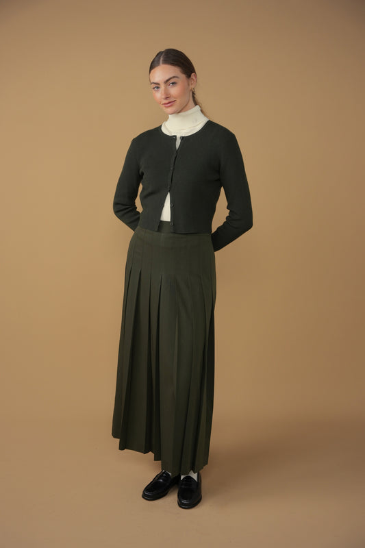point maxi pleated skirt