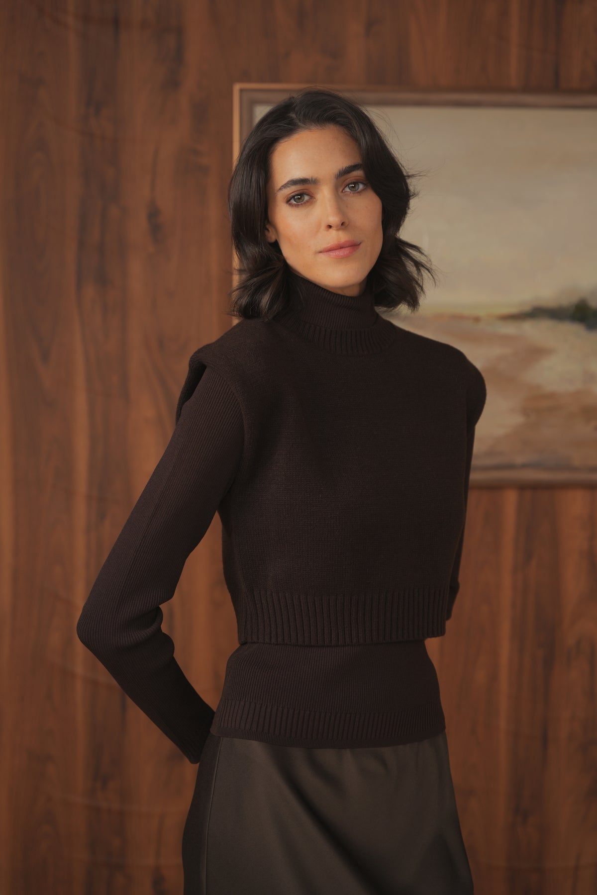 point chunky knit vest