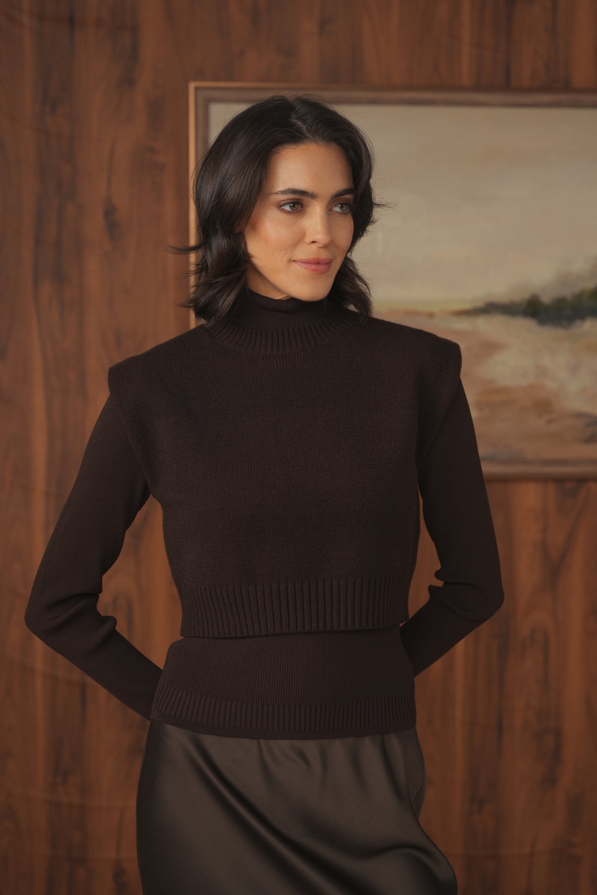 point chunky knit vest