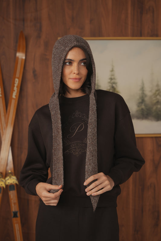 point embroidered sweatshirt