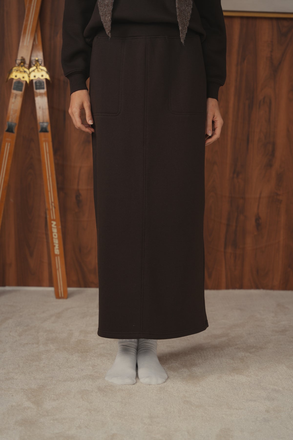 point maxi fleece skirt