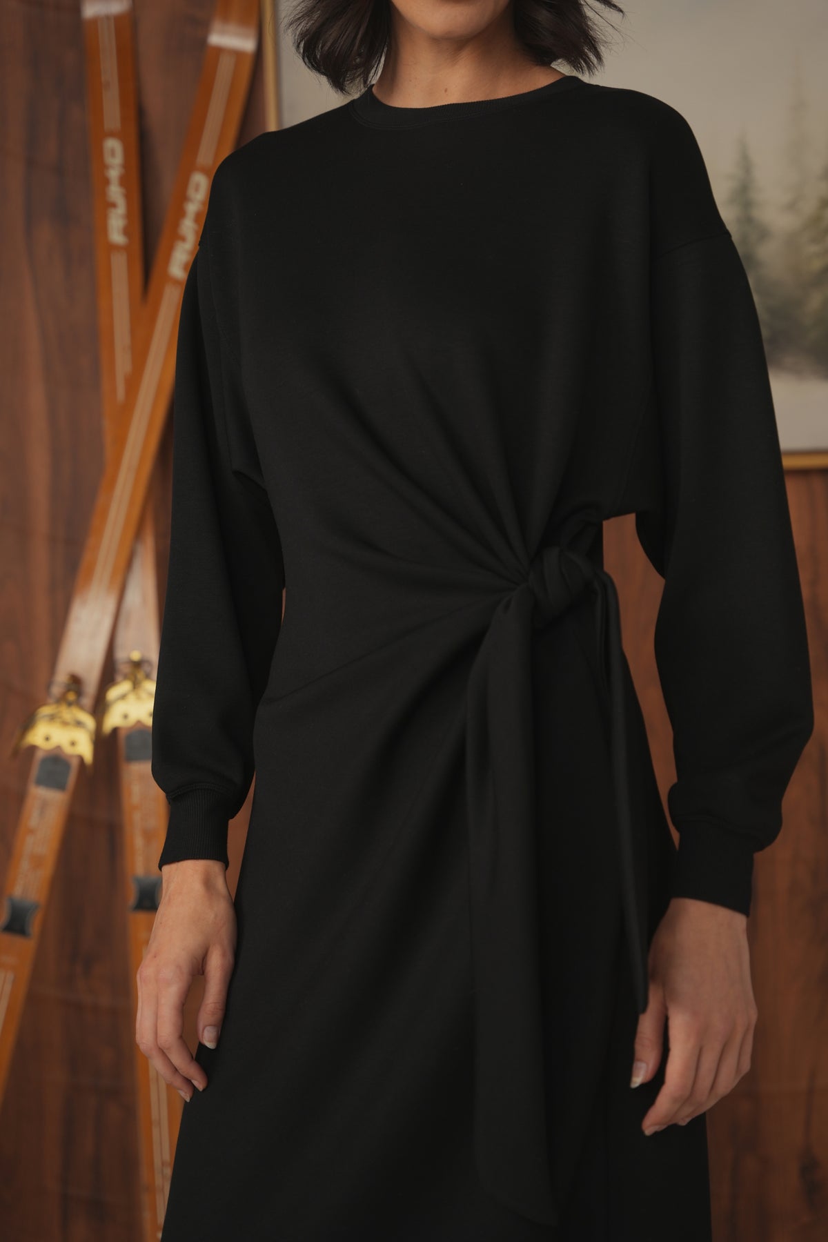 point side tie dress