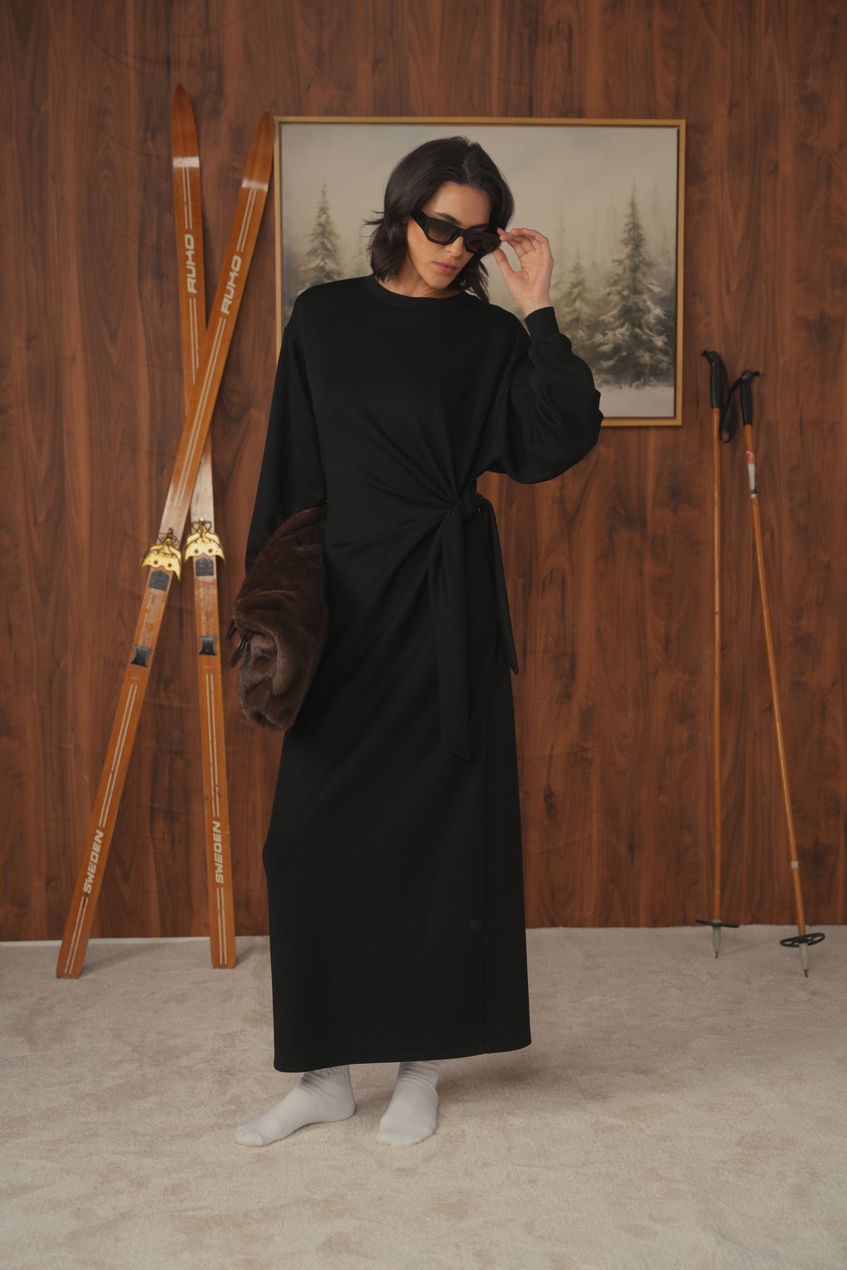 point side tie dress