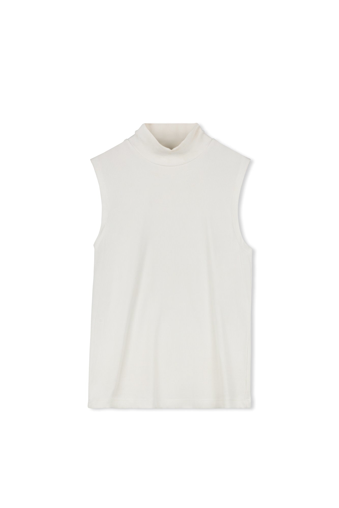 Point Jersey Rib Sleeveless Turtleneck