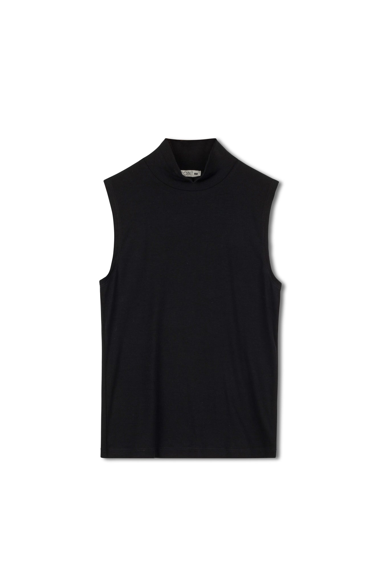 Point Jersey Rib Sleeveless Turtleneck