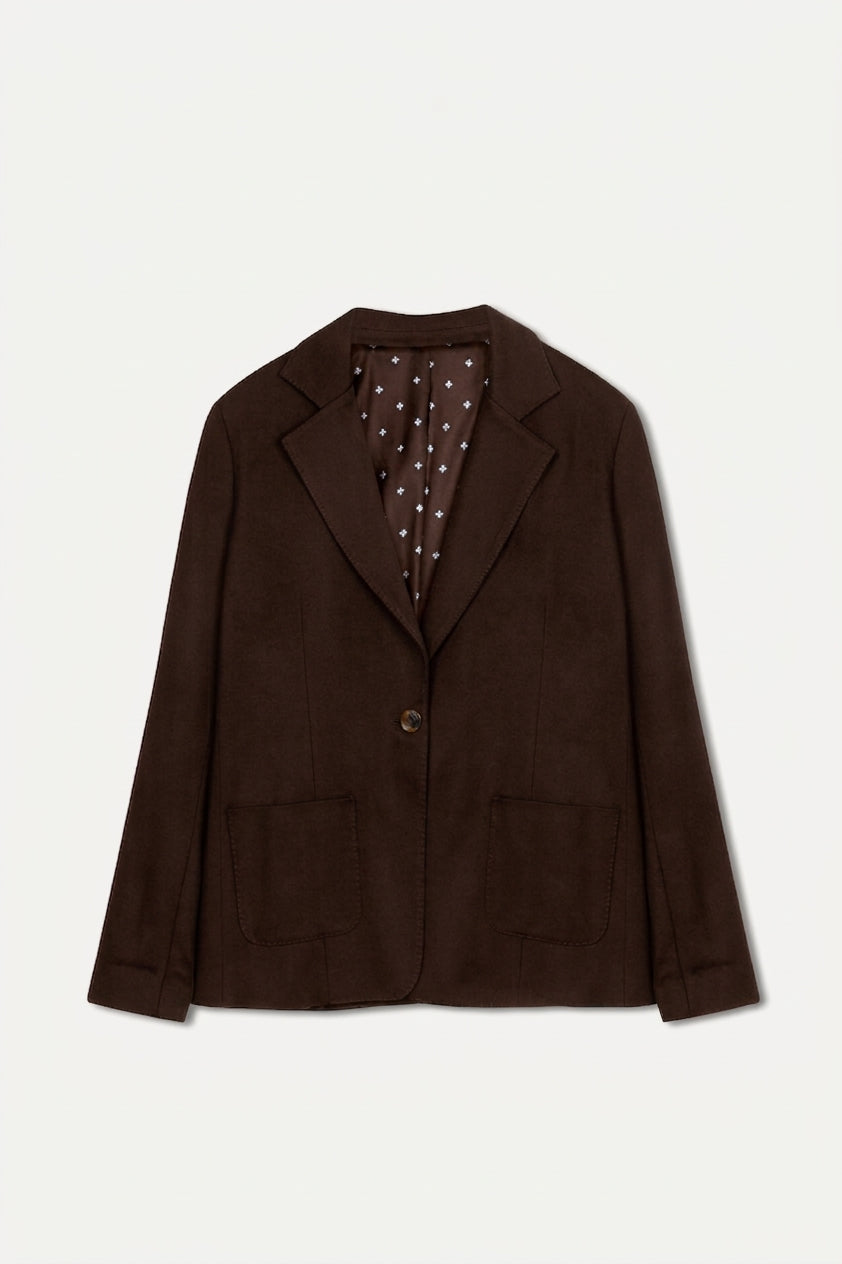 point relaxed knit blazer