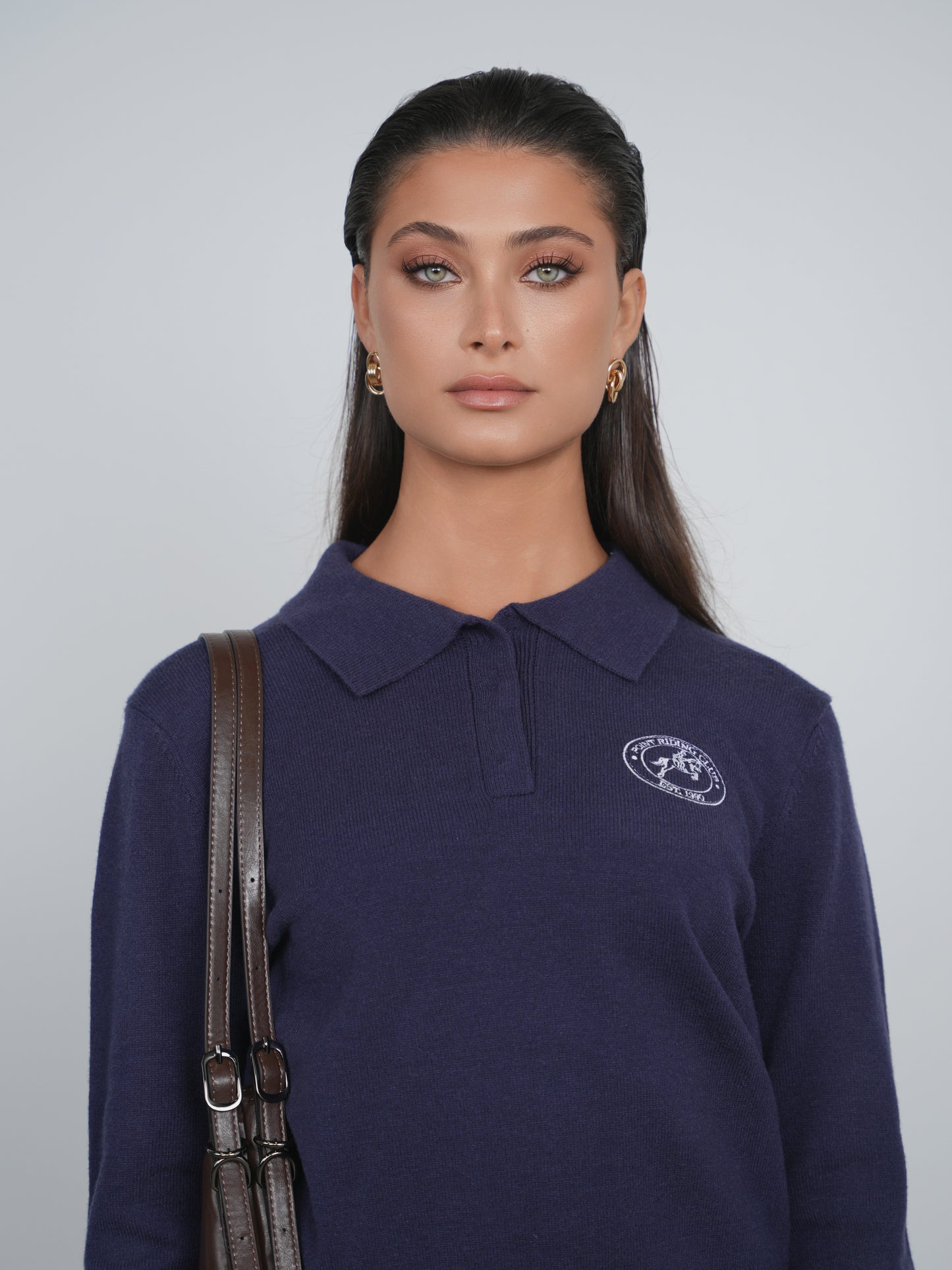 point fine knit polo