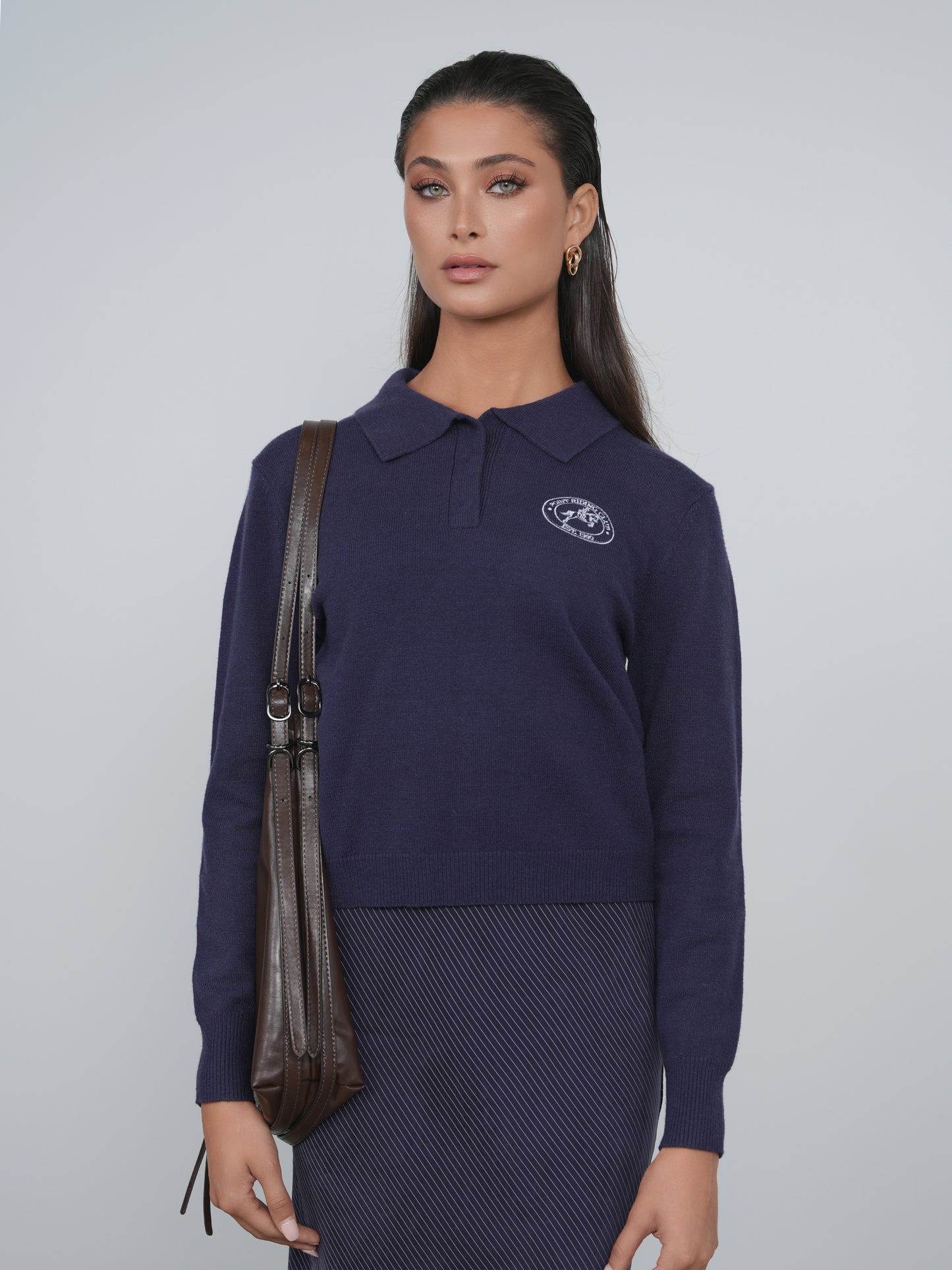 point fine knit polo