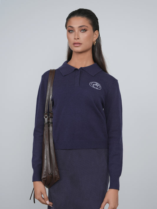 point fine knit polo