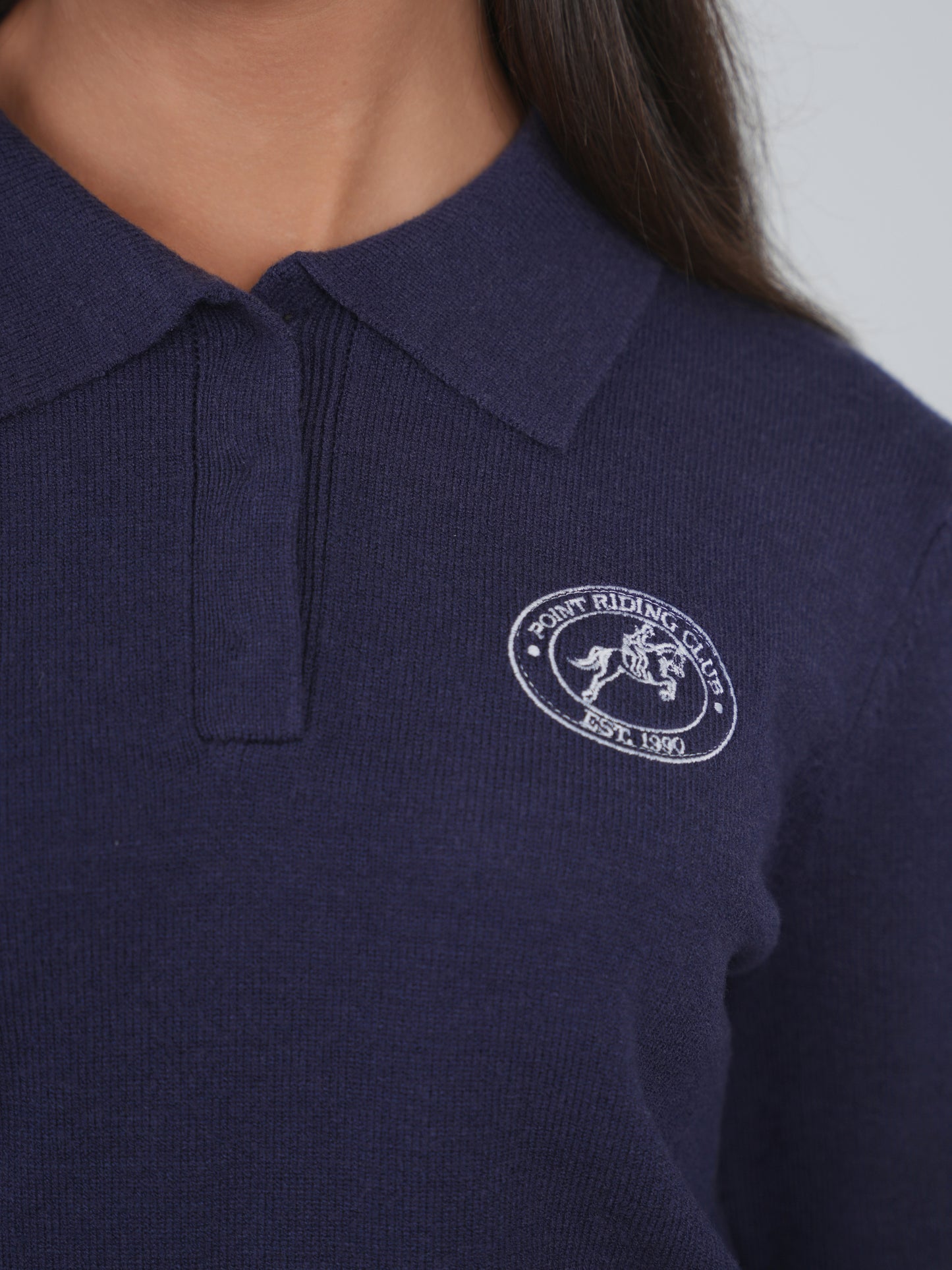 point fine knit polo