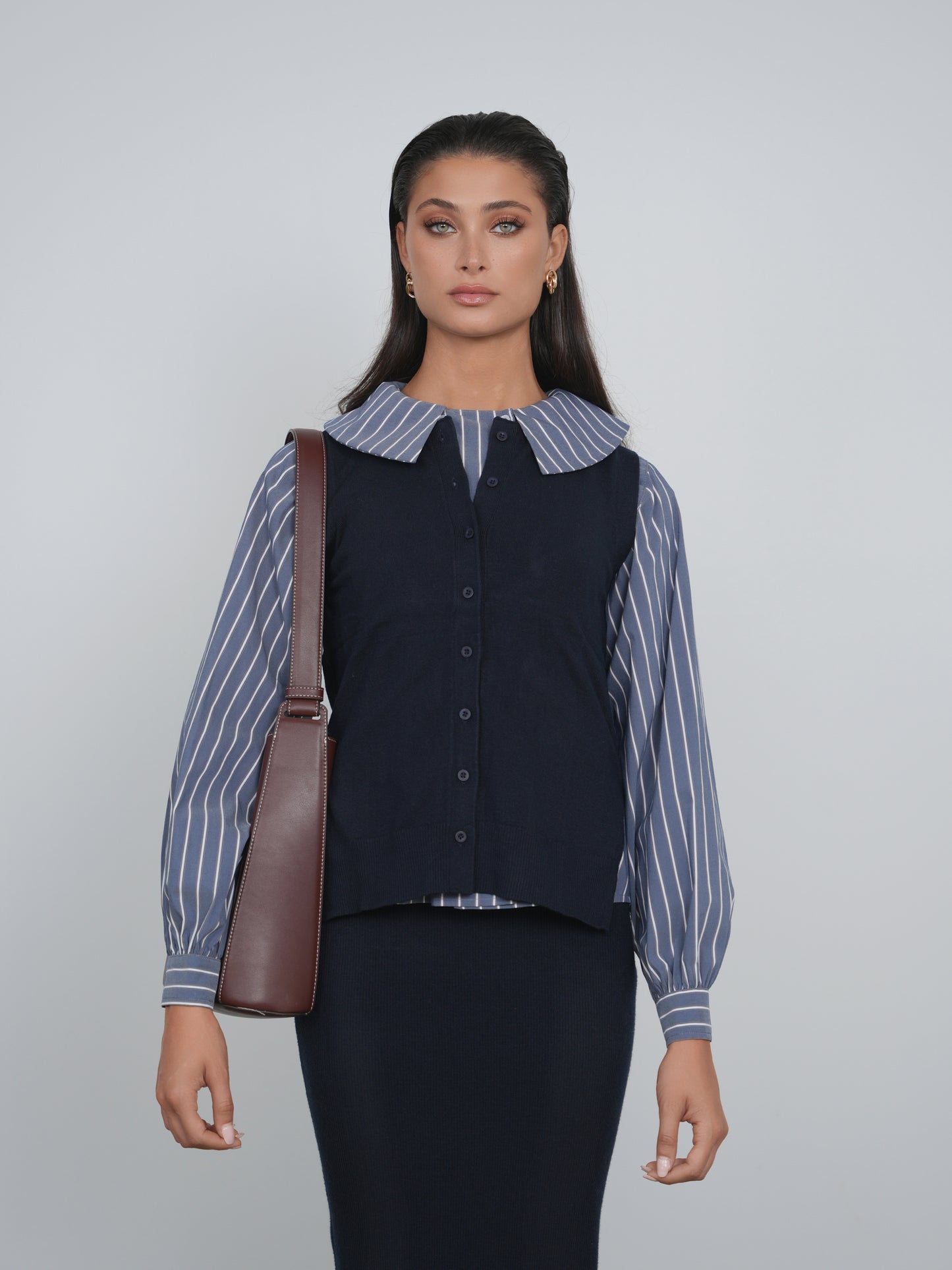 Point Knit Hi Lo Vest