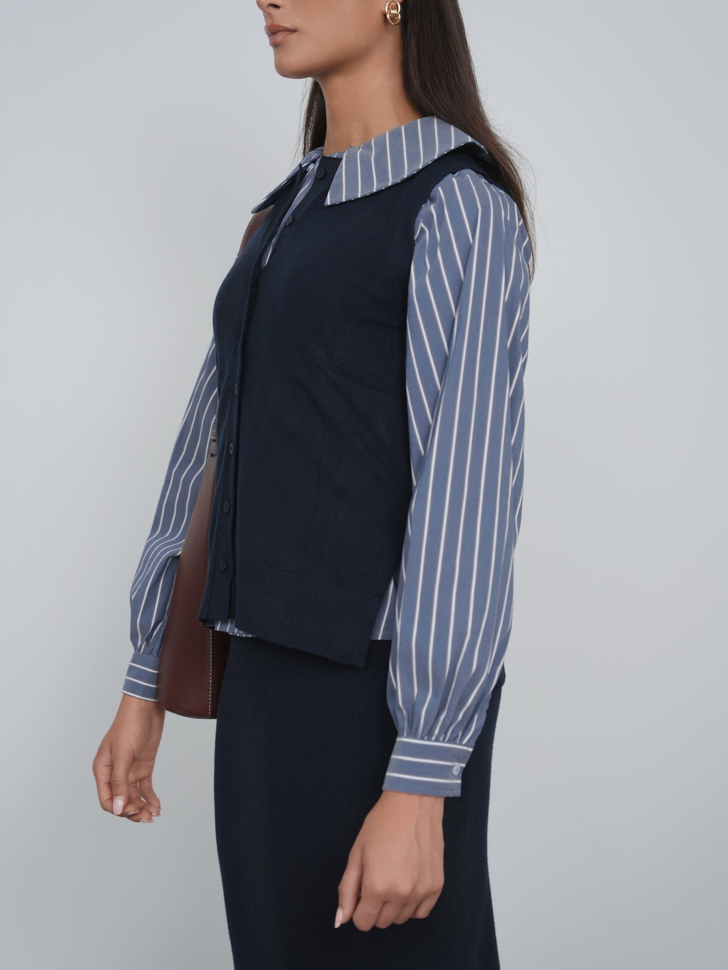 Point Knit Hi Lo Vest