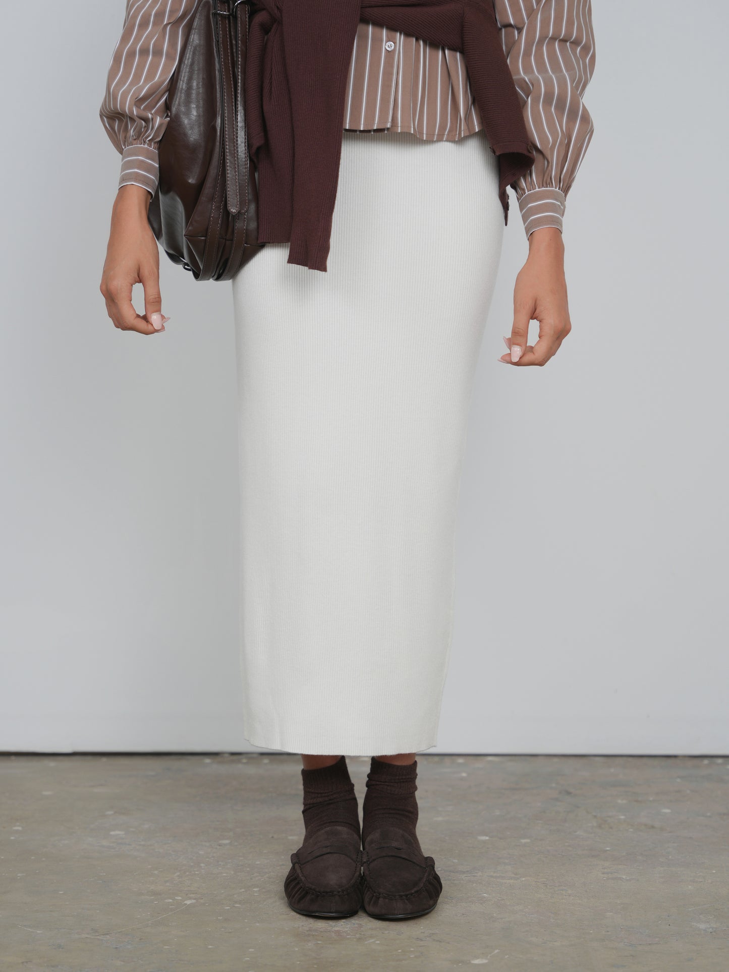 Point Knit Maxi Skirt