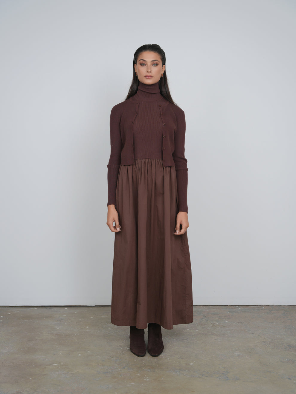 white christmas dresses Brianna Sweater Dress - Chocolate main image 1
