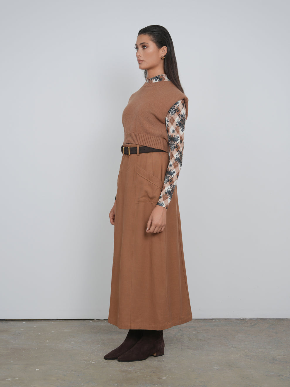 brown sweater vest dress Zeagoo Womens Sweater Vest Dress Pattern Knitted Dress main image 1