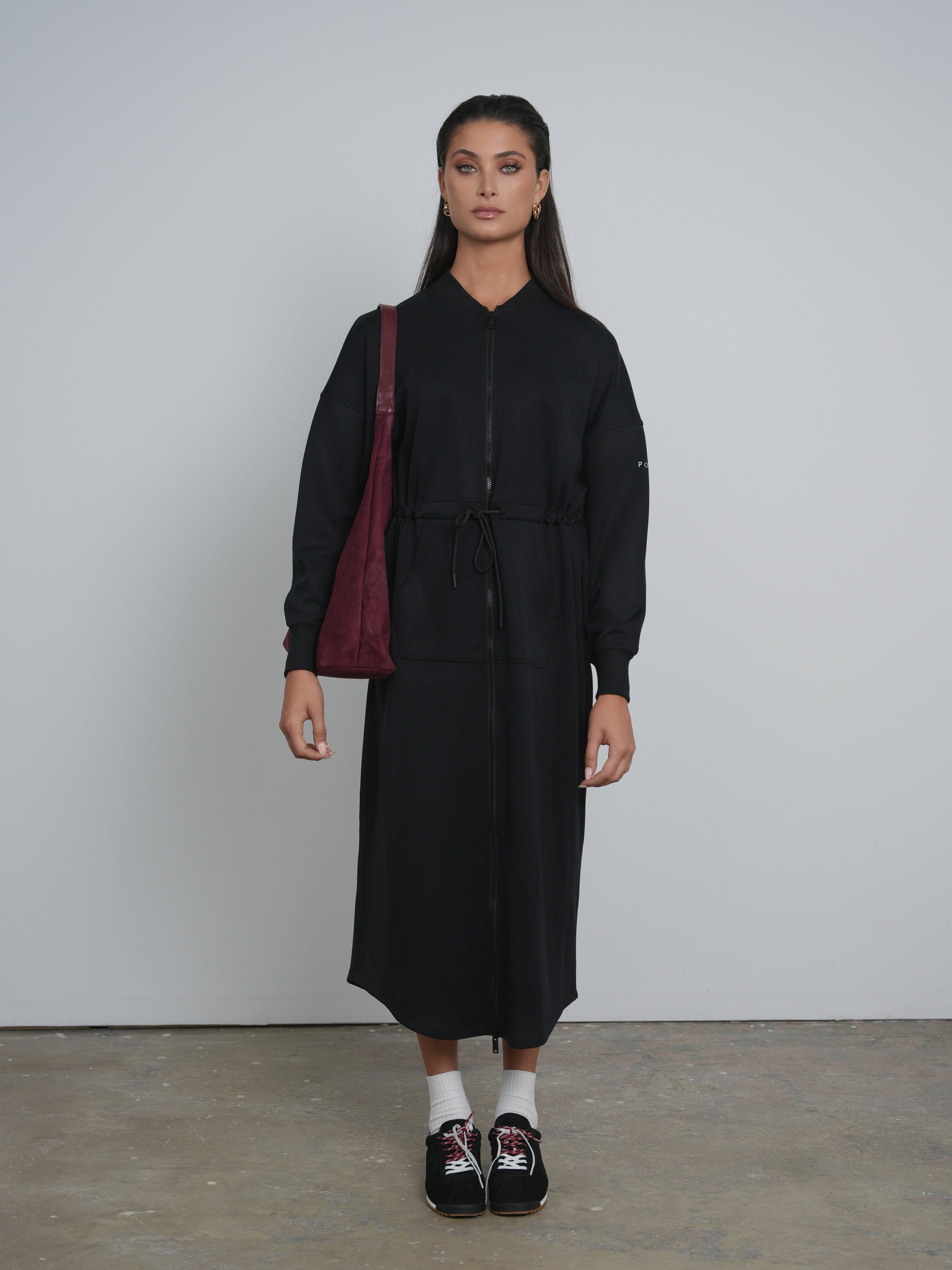 satok　MLVINCE ZIP-UP DRESS SLEEVE Zip Sweater Dress | Latte – divno jé