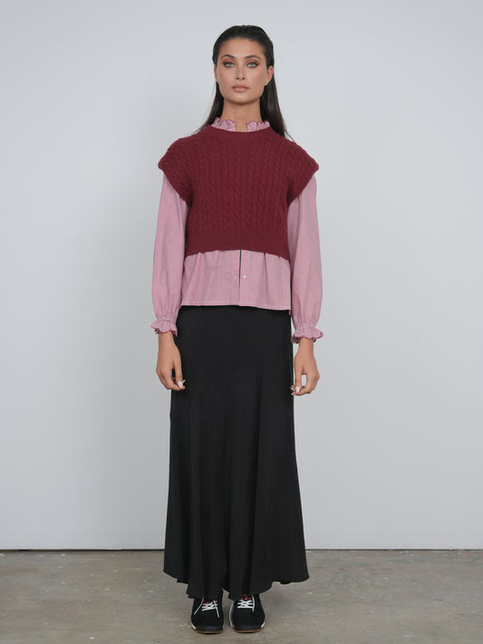 point brushed seam skirt