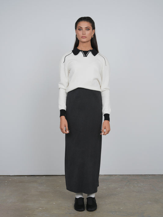 Point Brushed Straight Slip Skirt