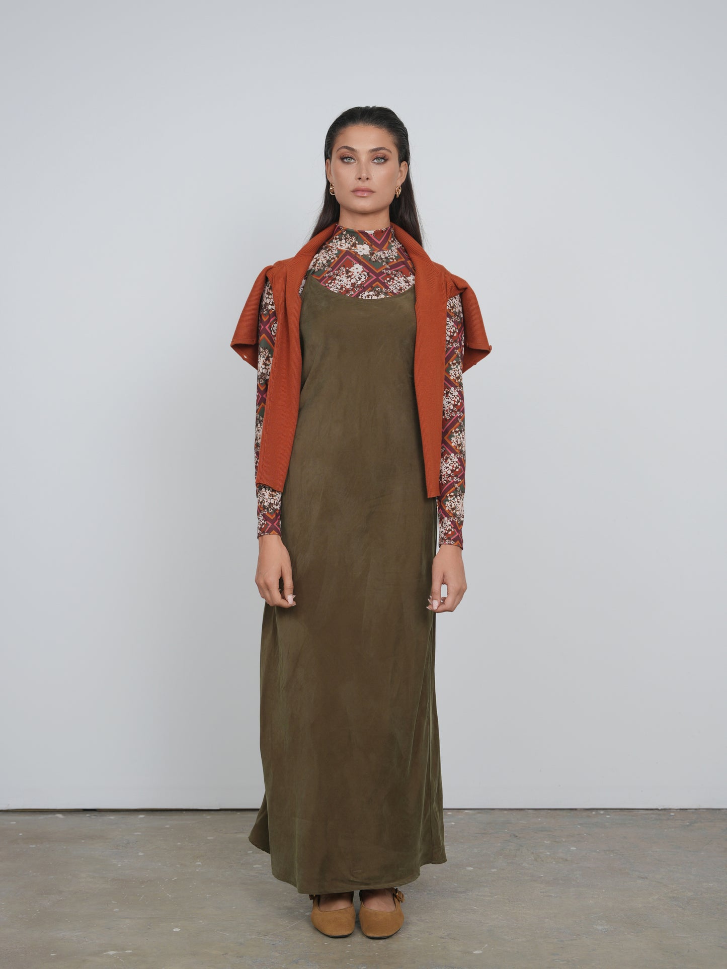 Point Brushed Straight Dress