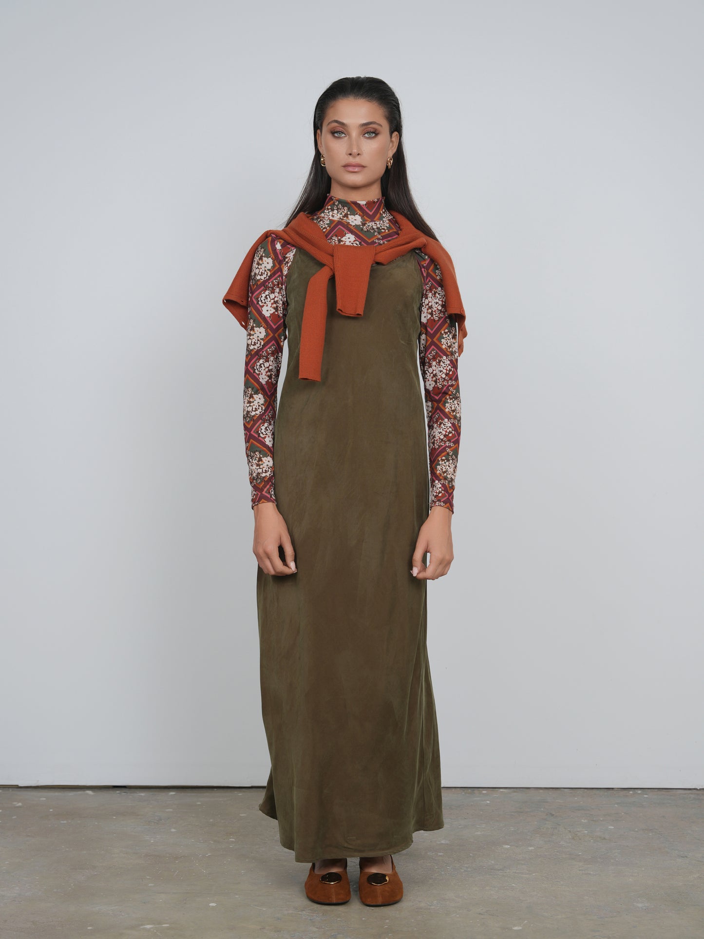 Point Brushed Straight Dress