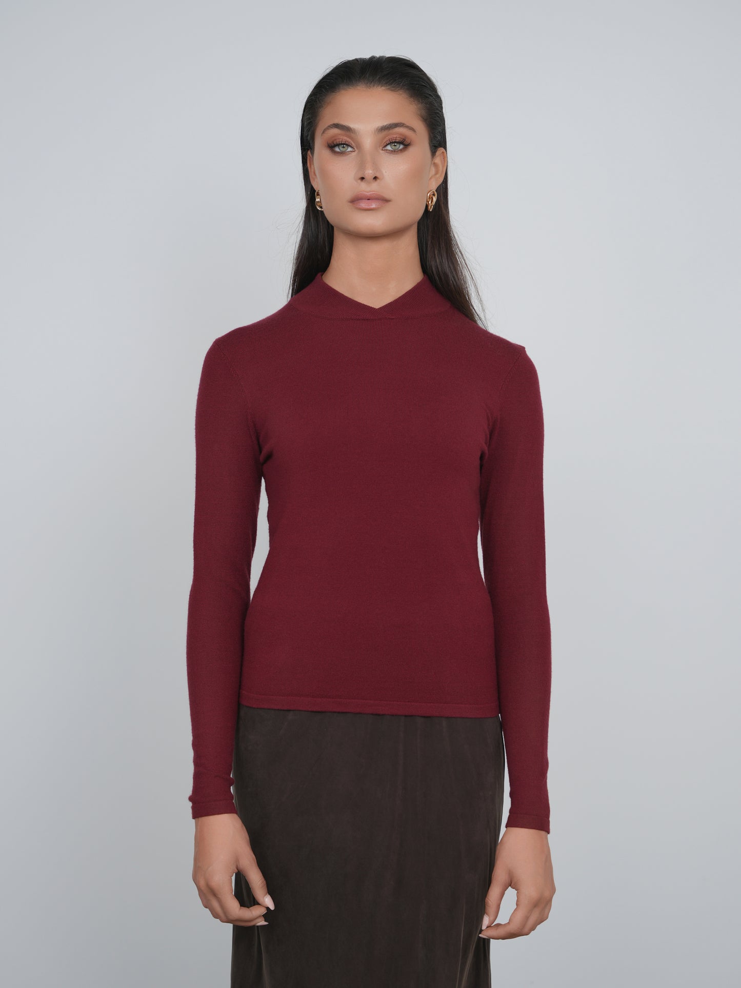 Point Knit Mandarin Top