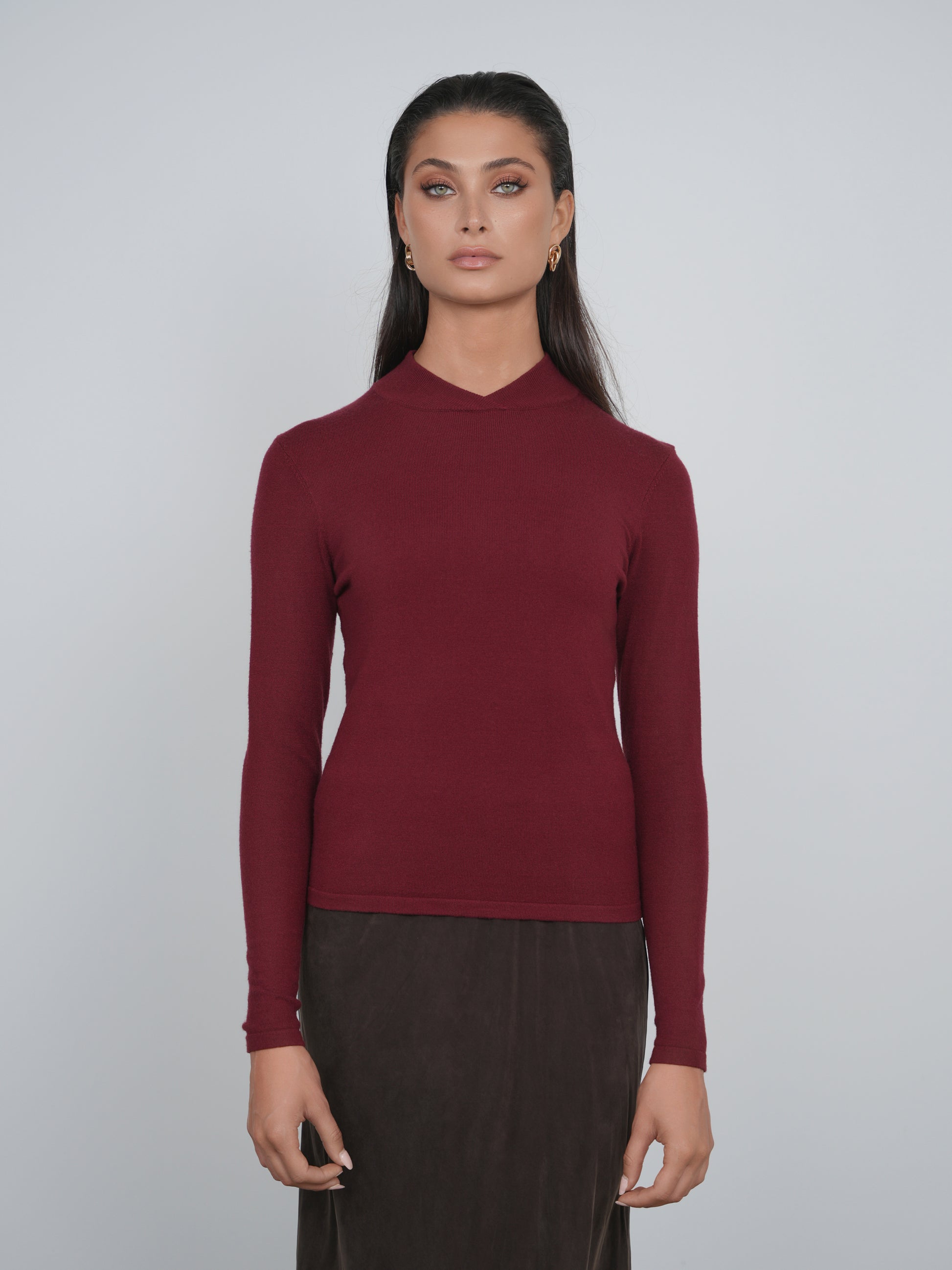 Point Knit Mandarin Top